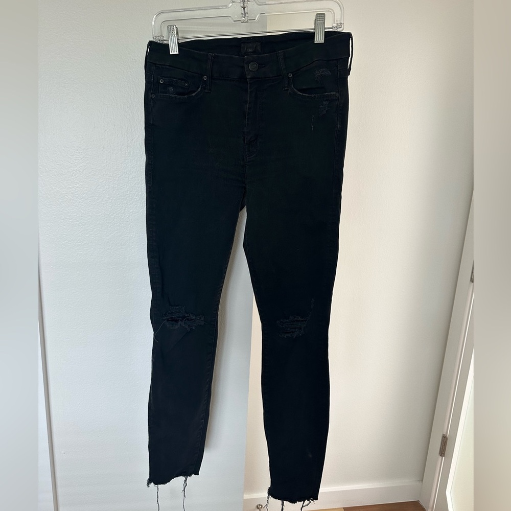 MOTHER denim distressed skinny jeans size 30